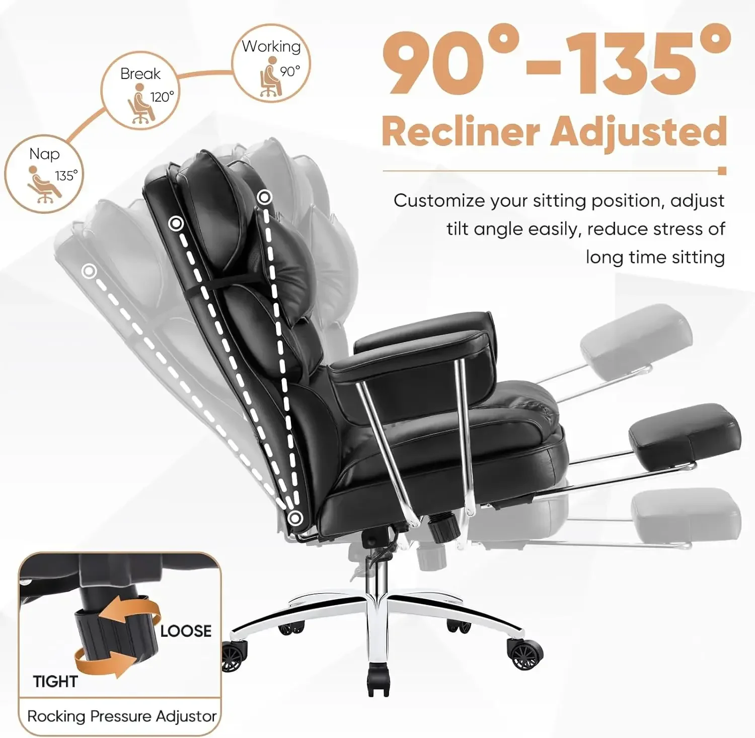 Office Furniture Com - كرسي مكتب تنفيذي للمنزل - مريح
